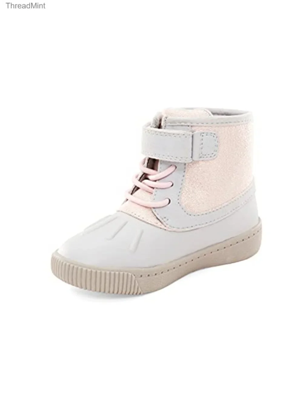 Girls Calf High Bootie Faux Fur Lining Hook Loop Closure TPR Outsole